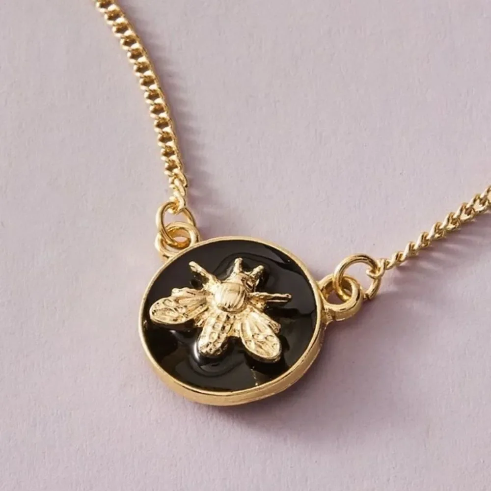 5/$25 Honey Bee Charm Necklace Gold Chain Bee Pendant Necklace